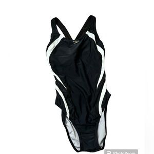Speedo Crossback Bathingsuit One Piece Black&White Size 8